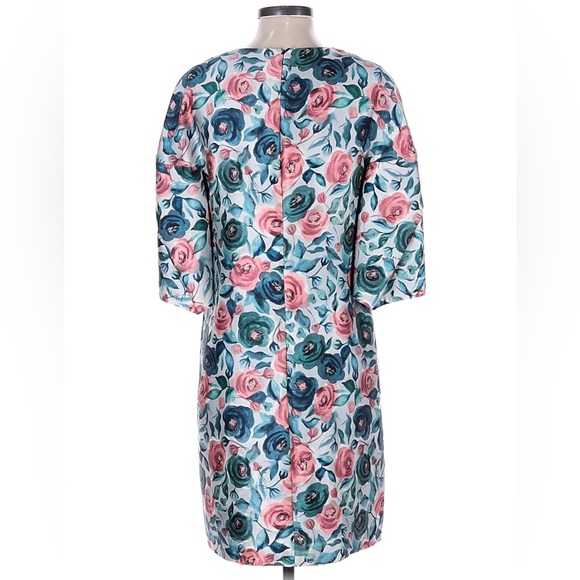 BURBERRY Rose Print Accent Sleeve Shift Dress Size US8 VGUC - Picture 6 of 10